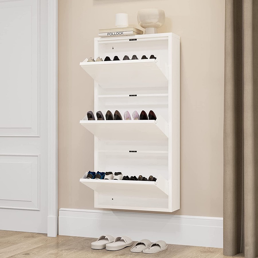 Wall shoe storage