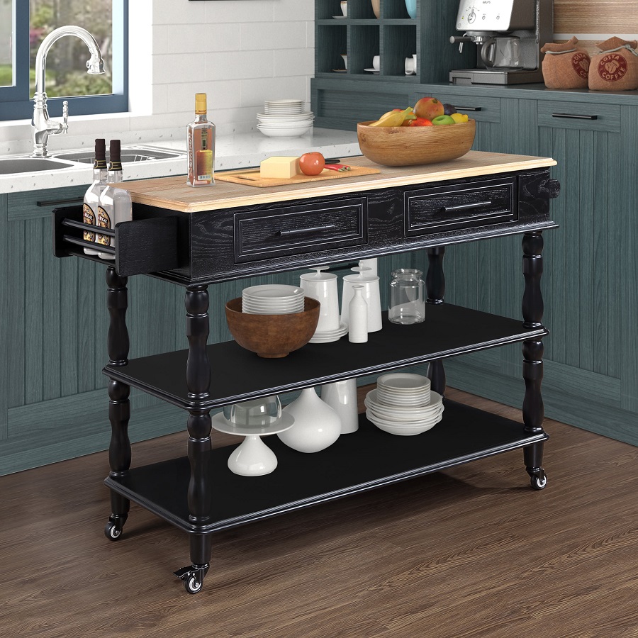 Kitchen Prep Tables with Storage