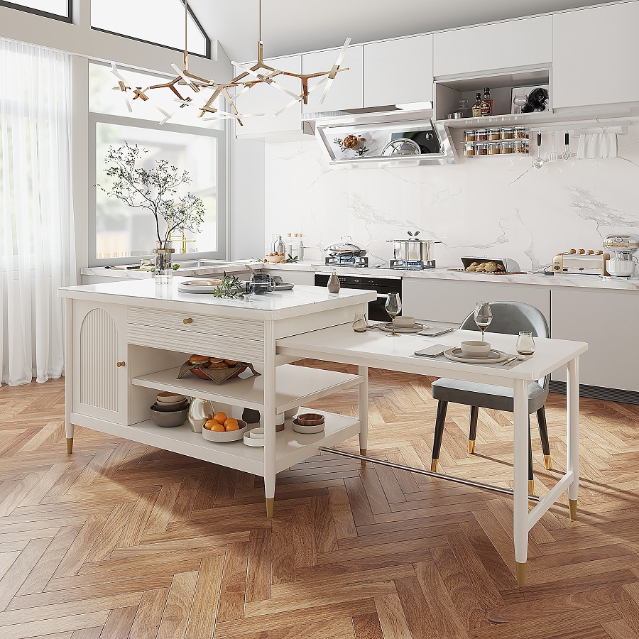 Small Kitchen Island with Seating and Storage