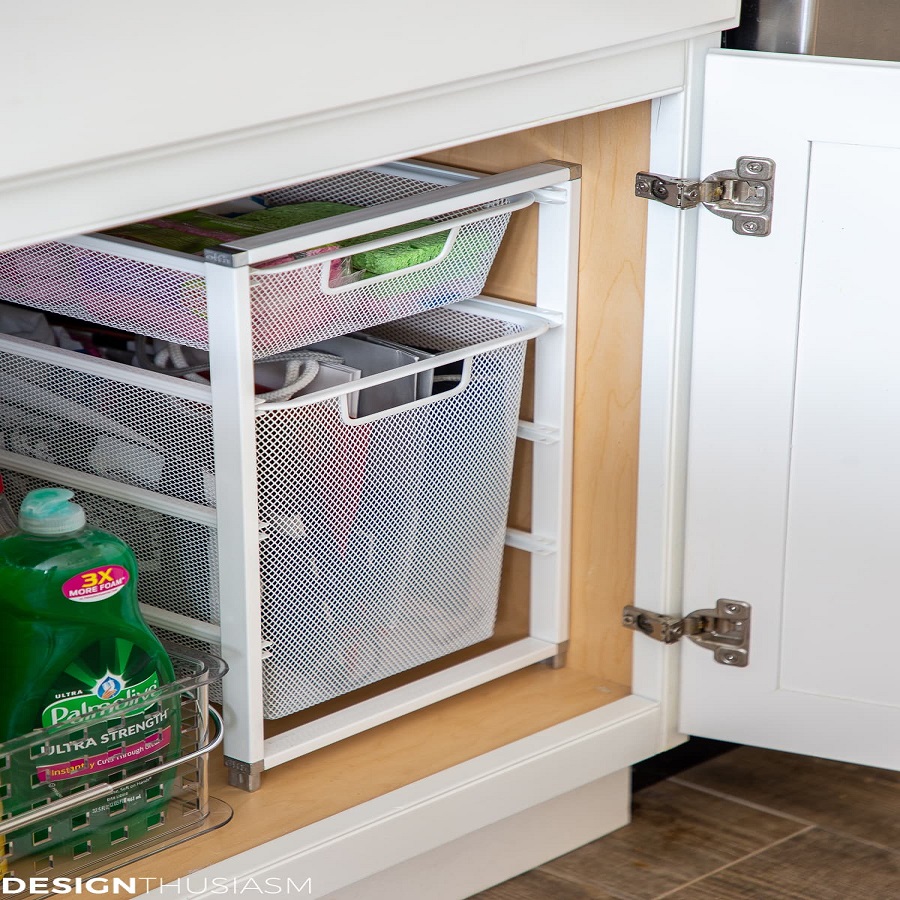 diy under kitchen sink storage ideas